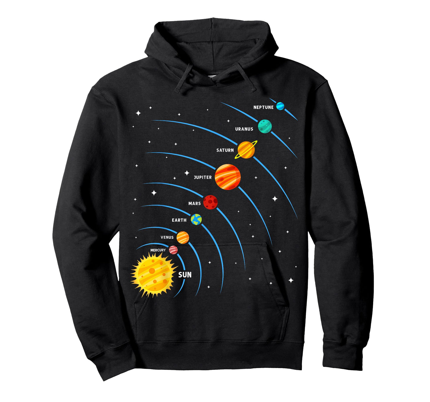 Solar System Colorful Space Planets Educational Kids T-Shirt