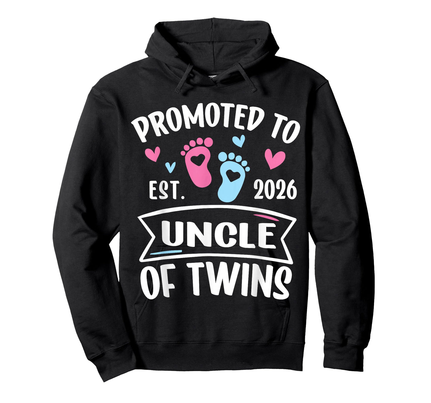 Promoted to Uncle of Twins Est 2026 Baby Gender Reveal T-Shirt