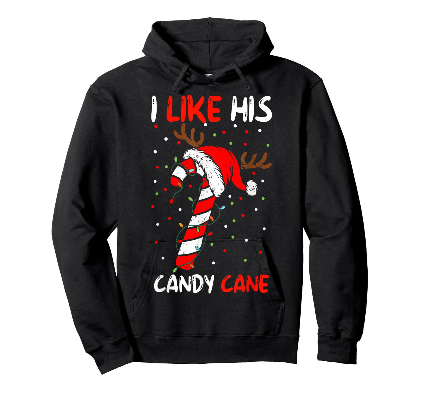 I Like His Candy Cane Couple Matching Christmas Mens Womens T-Shirt