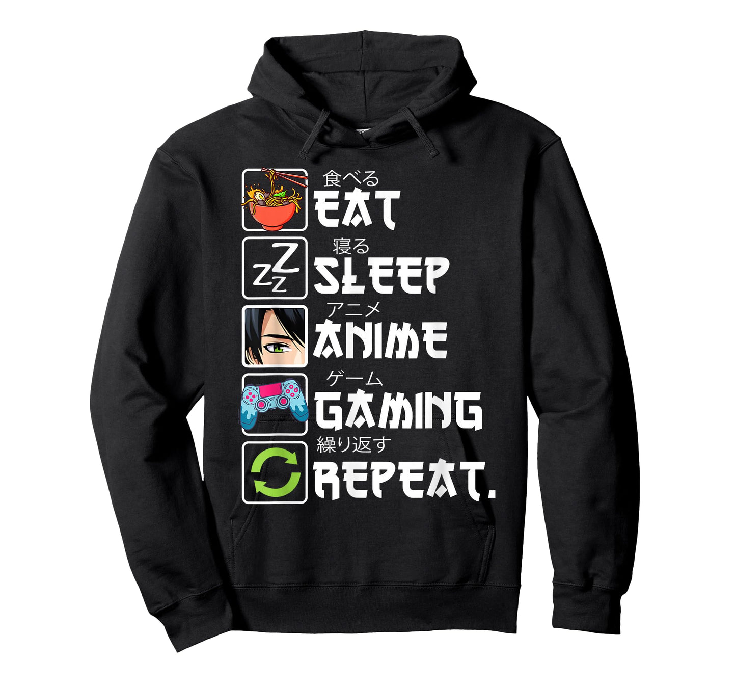 Eat Sleep Anime Gaming Repeat Gamer Men Teen Boy Gifts Anime T-Shirt
