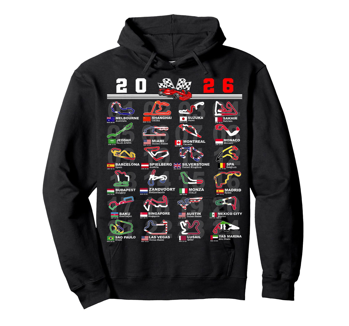 Race Car Enthusiast Motorsport Racing Fan World Flags T-Shirt