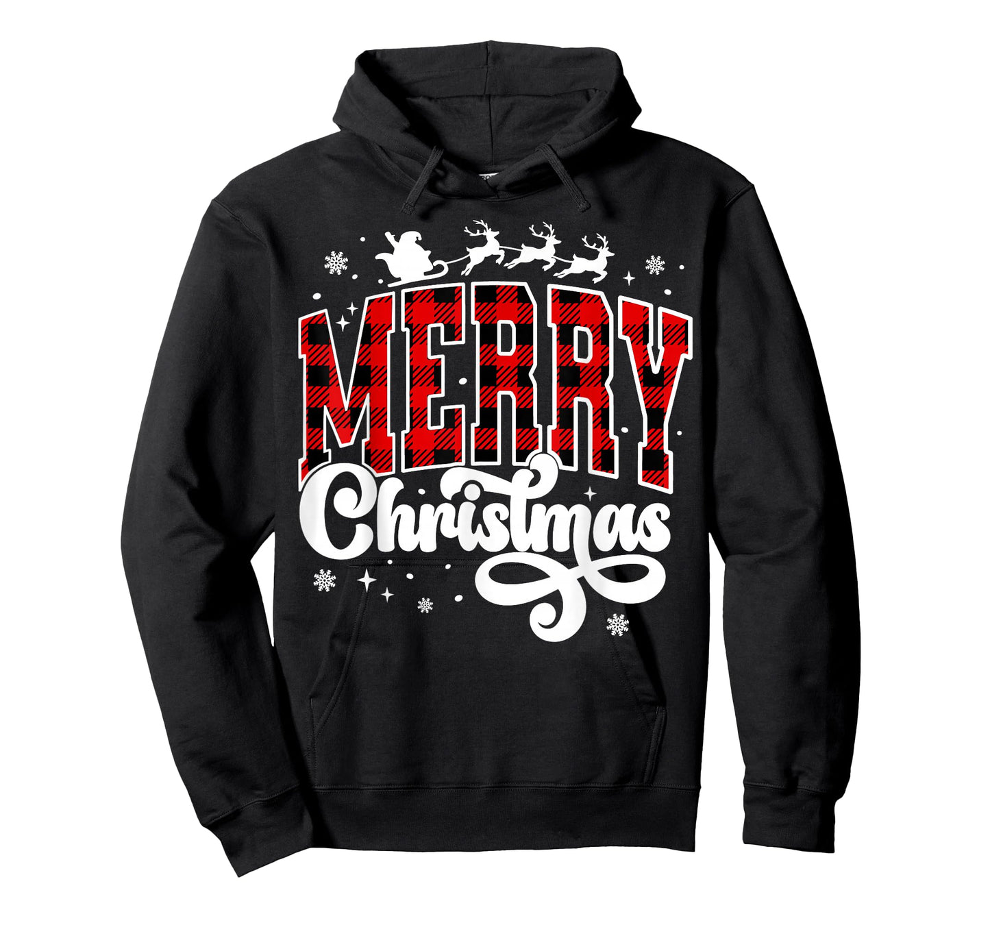 Merry Christmas Buffalo Plaid Red Santa Family Xmas Pajamas T-Shirt