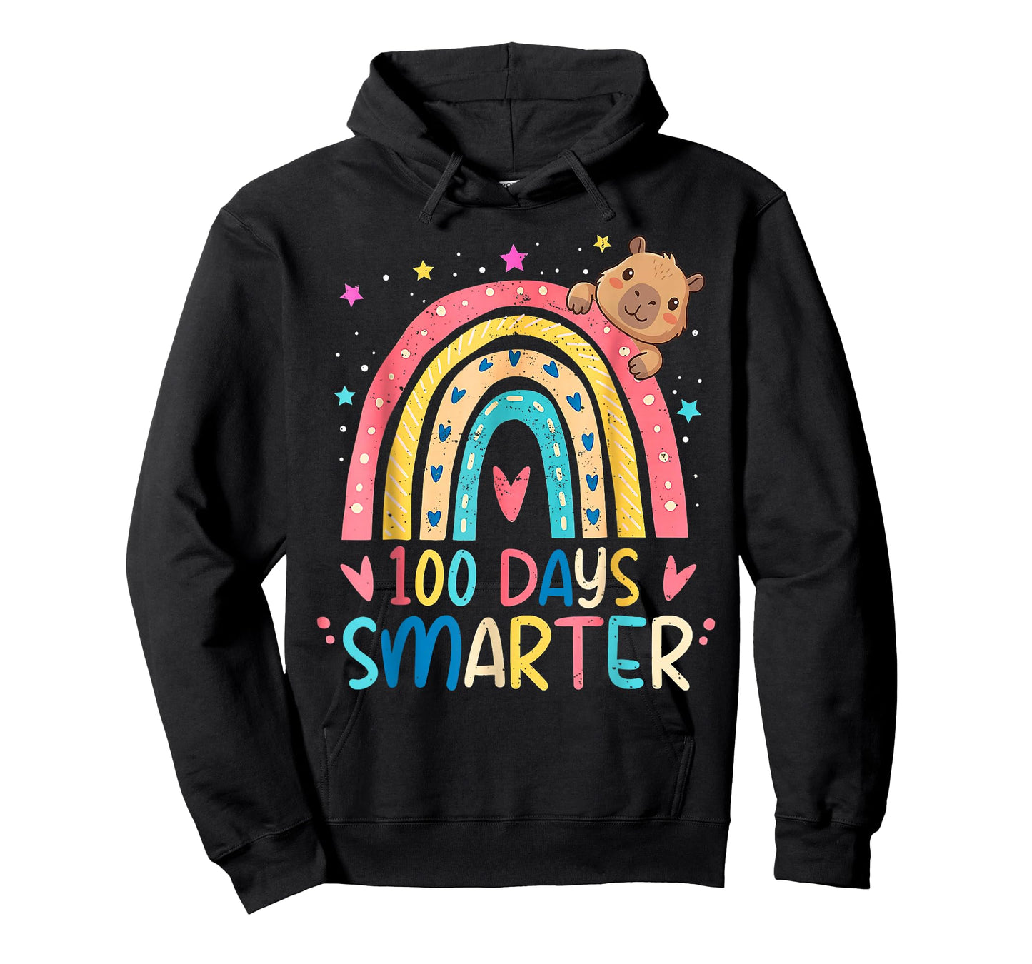 Funny Capybara 100 Days Smarter Capybaras Lover Boys Girls T-Shirt