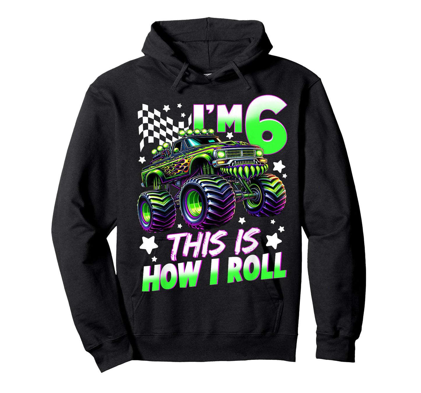 Kids 6 Year Old Monster Truck 6th Birthday Party Boy Bday T-Shirt