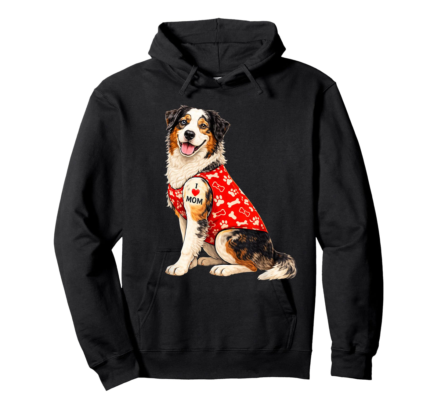 Australian Shepherd Mom I Love Mom Heart Tattoo Aussie. T-Shirt