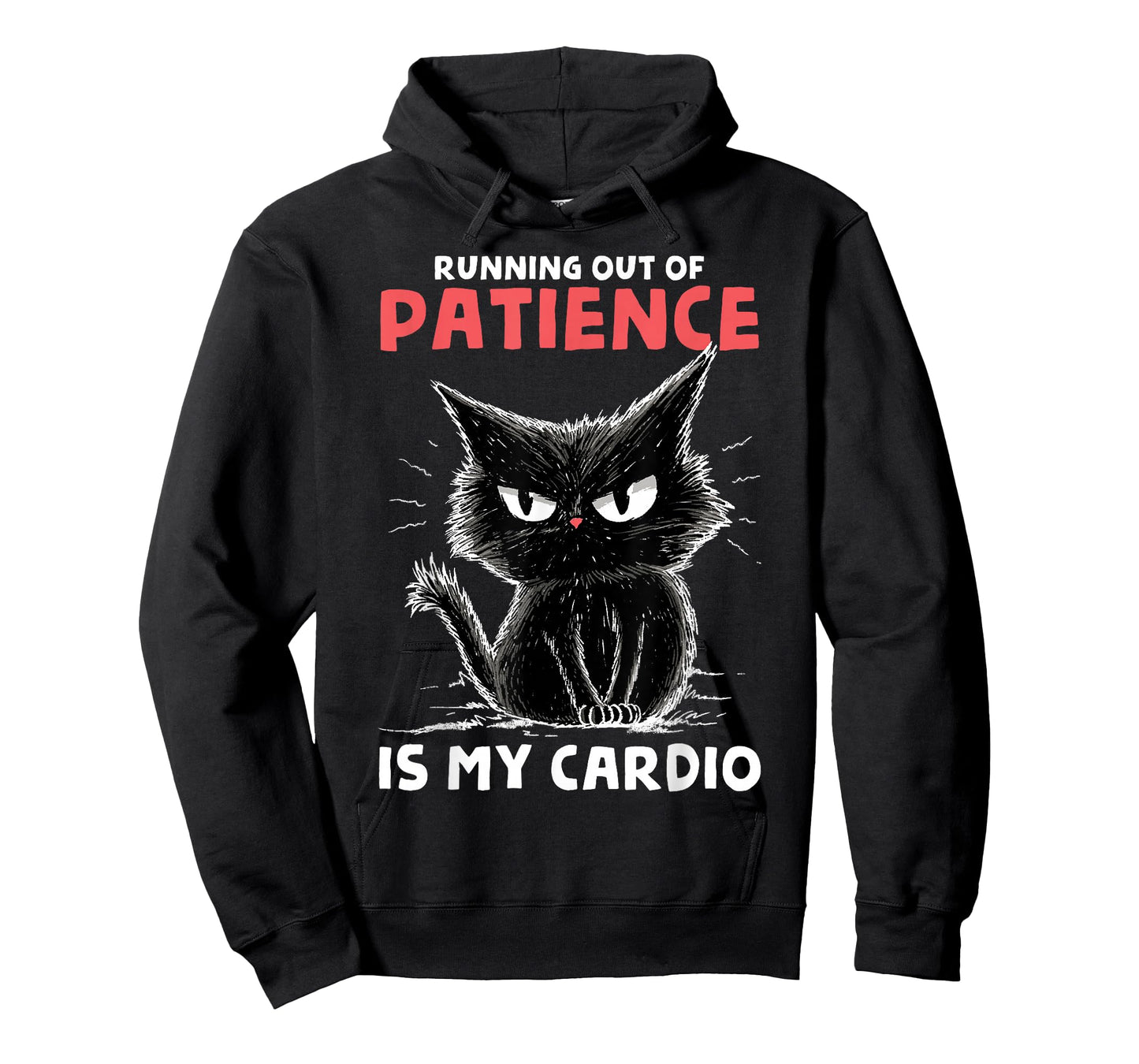 Running Out of Patience is My Cardio Funny Cat Trail Runner T-Shirt