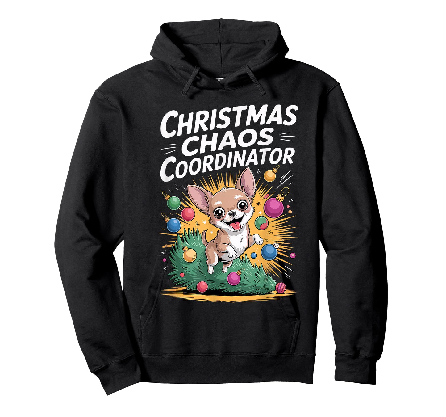 Christmas Chaos Coordinator Xmas Puppy Funny Chihuahua T-Shirt