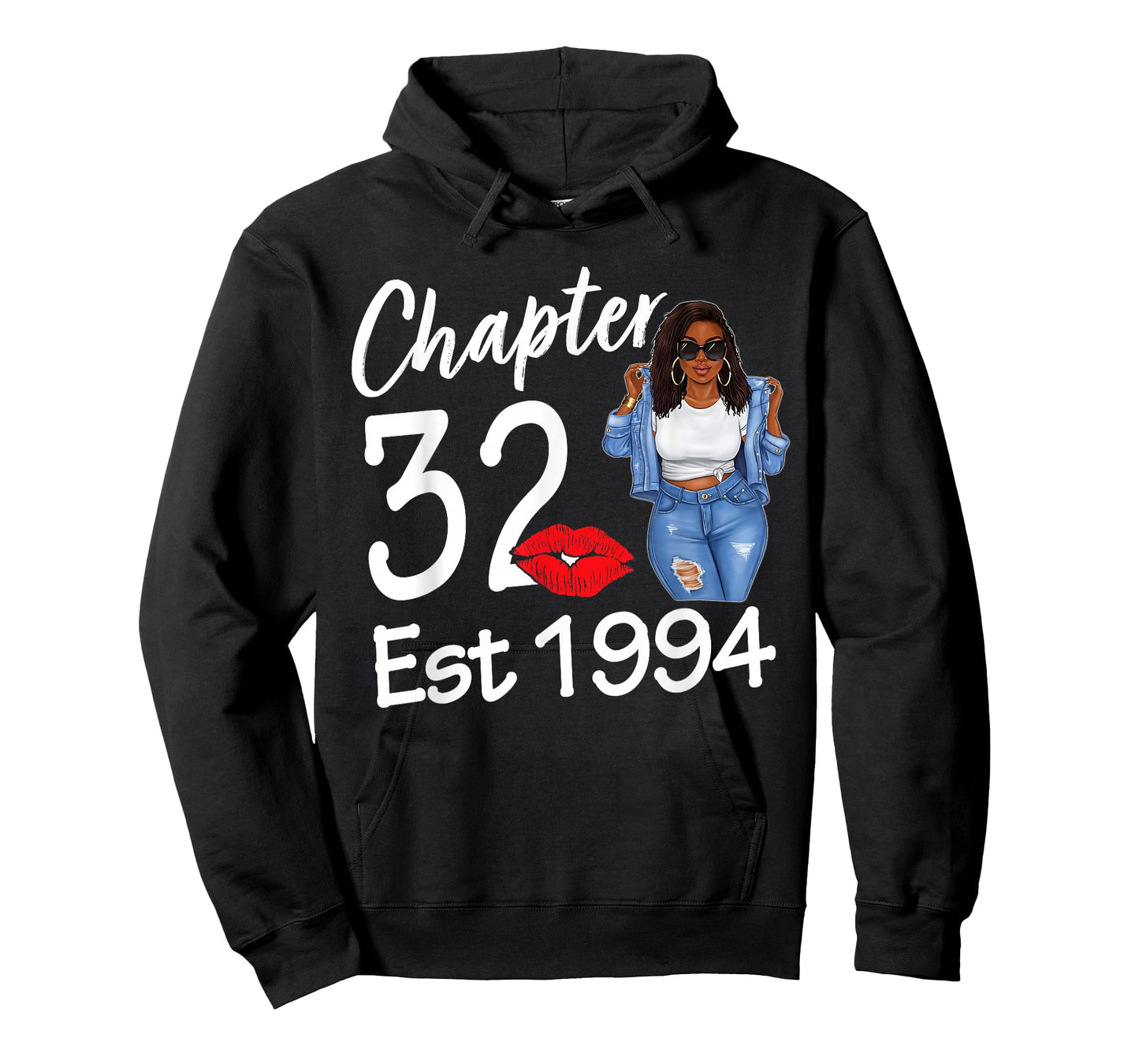 Chapter 32 Est 1994 32nd Birthday Afro Black Queen T-Shirt