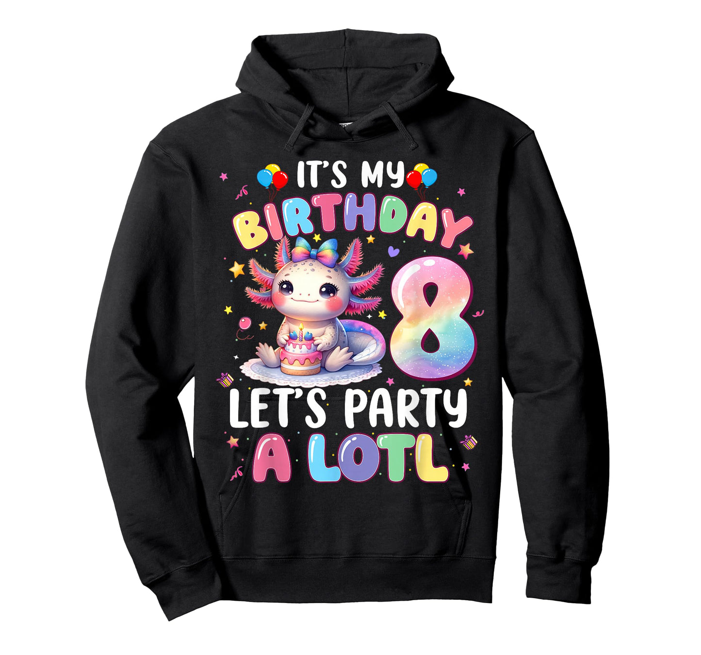 I'm 8th Birthday Girl Cute Axolotl 8 Year Old Bday Kids T-Shirt