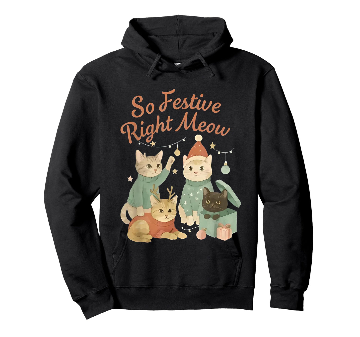 So Festive Right Meow Funny Christmas Santa Cat T-Shirt