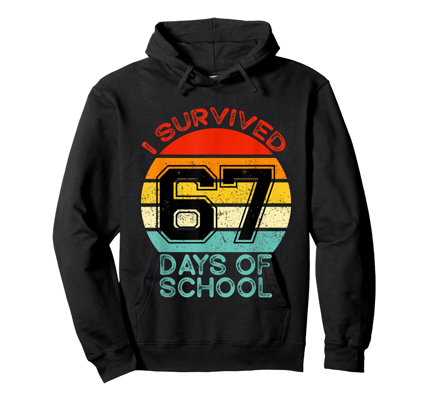 Funny Retro I Survived 67 Days of School Teachers Students T-Shirt