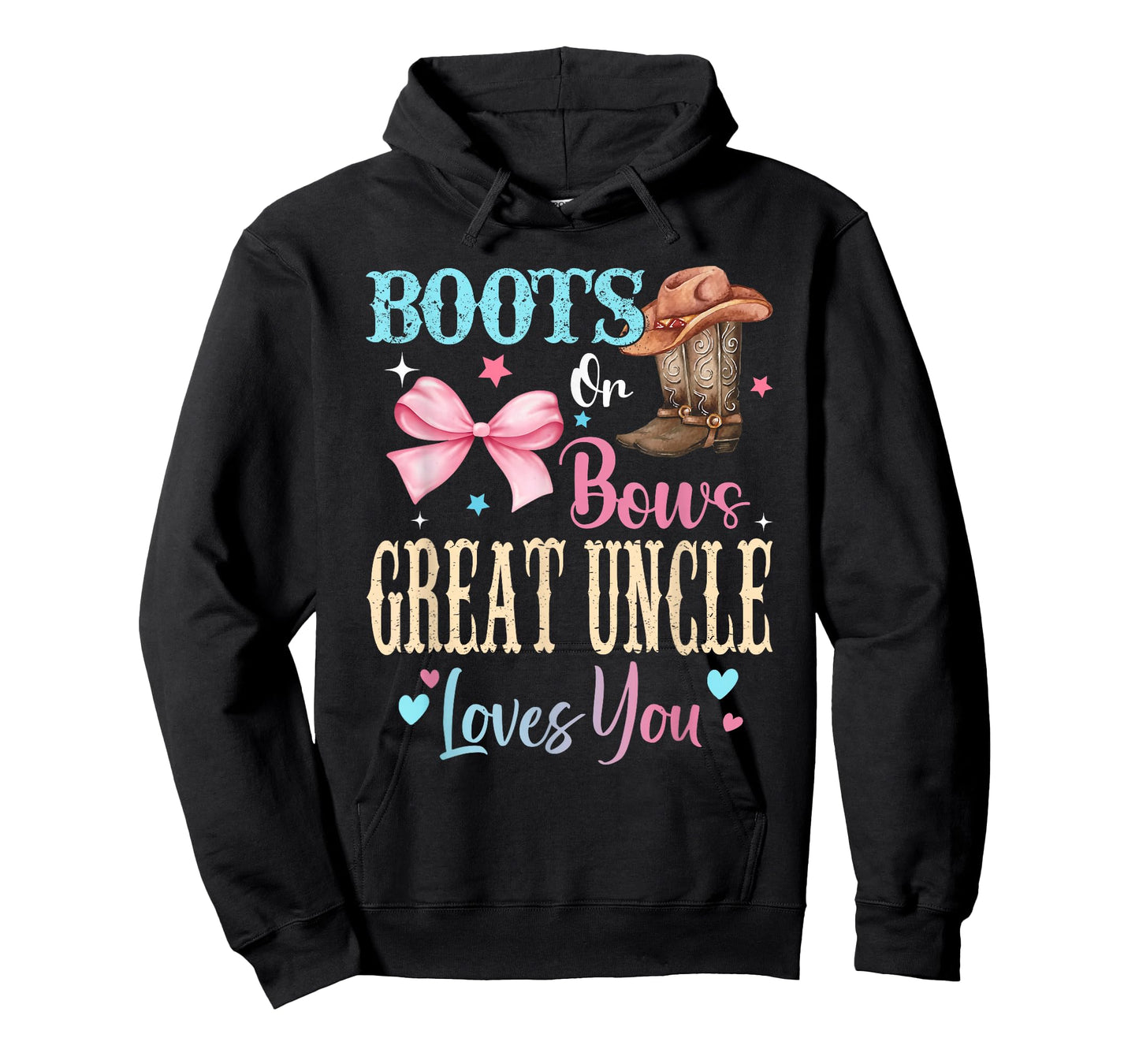 Boots or Bows Great Uncle Loves You Gender Reveal Family T-Shirt