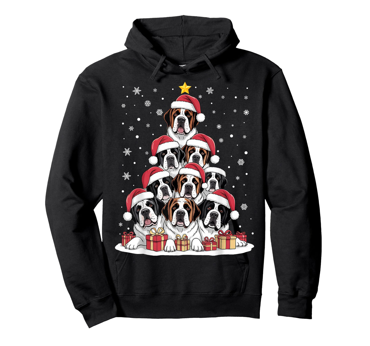 Saint Bernard Dog Christmas Tree Family Matching Xmas Pajama T-Shirt