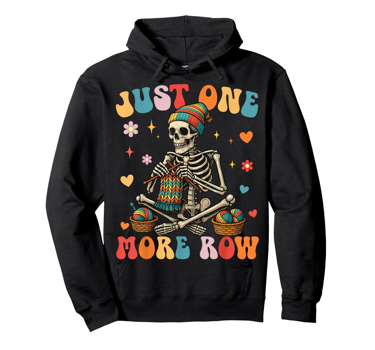 Just One More Row Crochet Skeleton Crocheting Knitting Lover T-Shirt