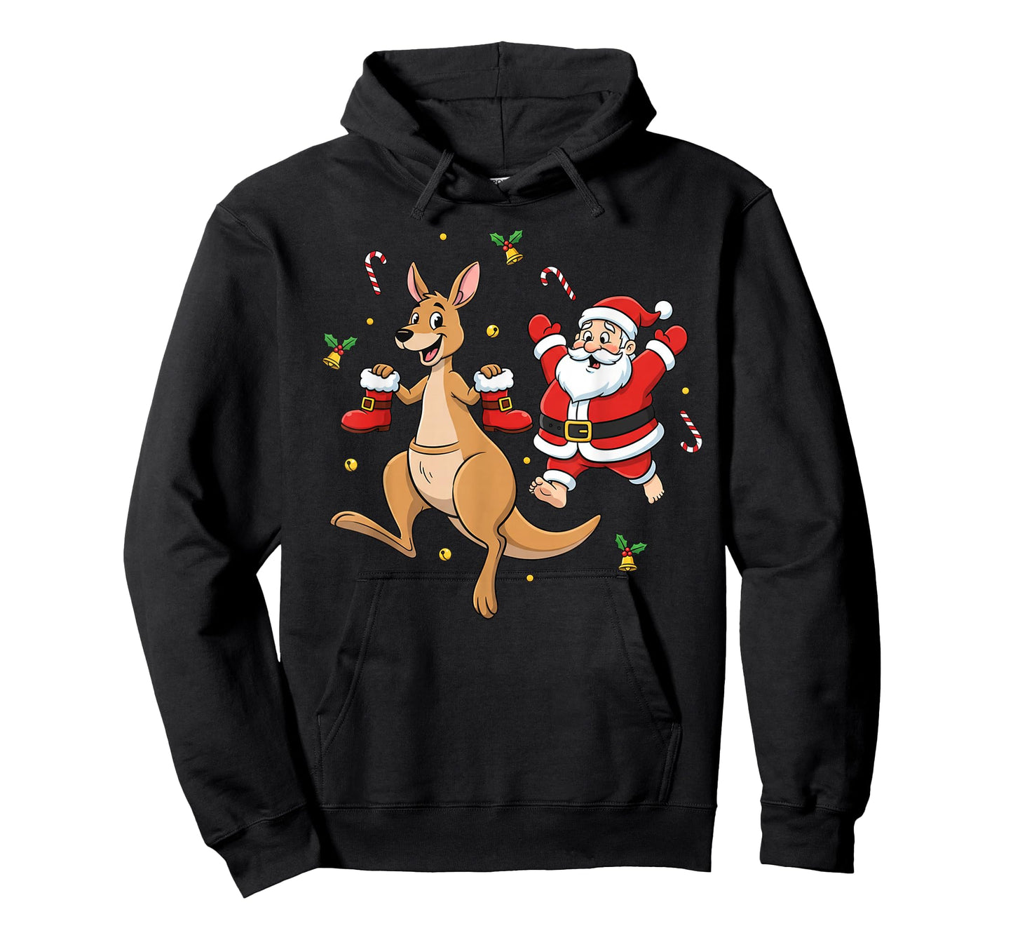 Funny Kangaroo Santa Claus Boots Christmas Womens Mens Kids T-Shirt