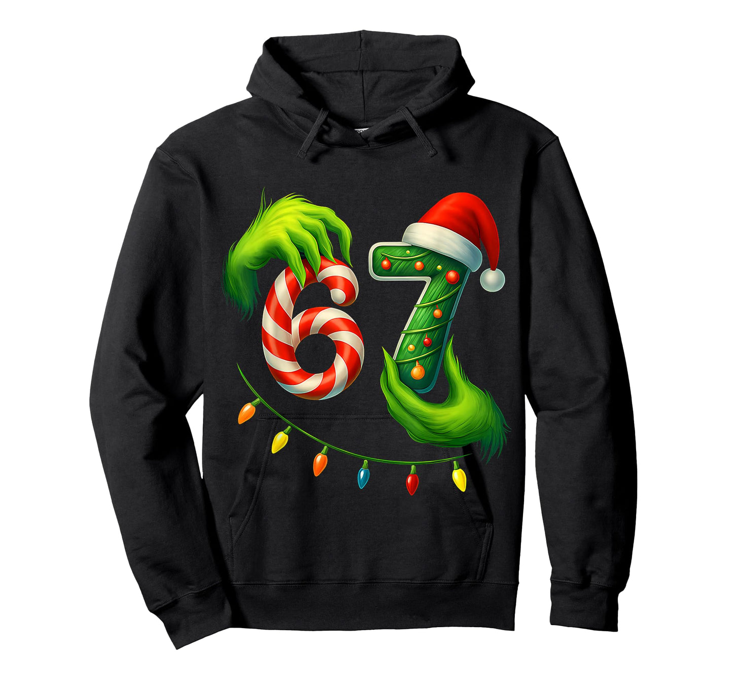 Funny Six Seven 67 Meme 6 7 Santa Christmas Brainrot Kids Pj T-Shirt