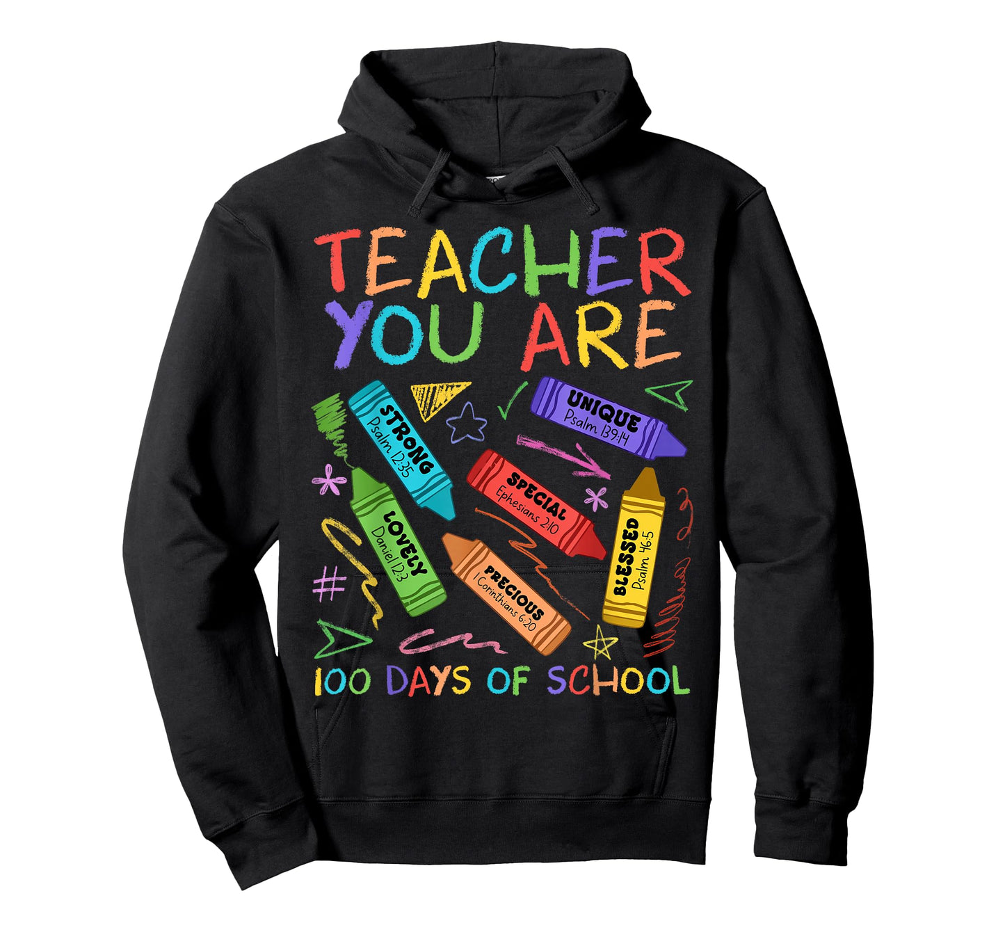 Teacher You are Bible Inspiring 100 Days of School Crayon T-Shirt
