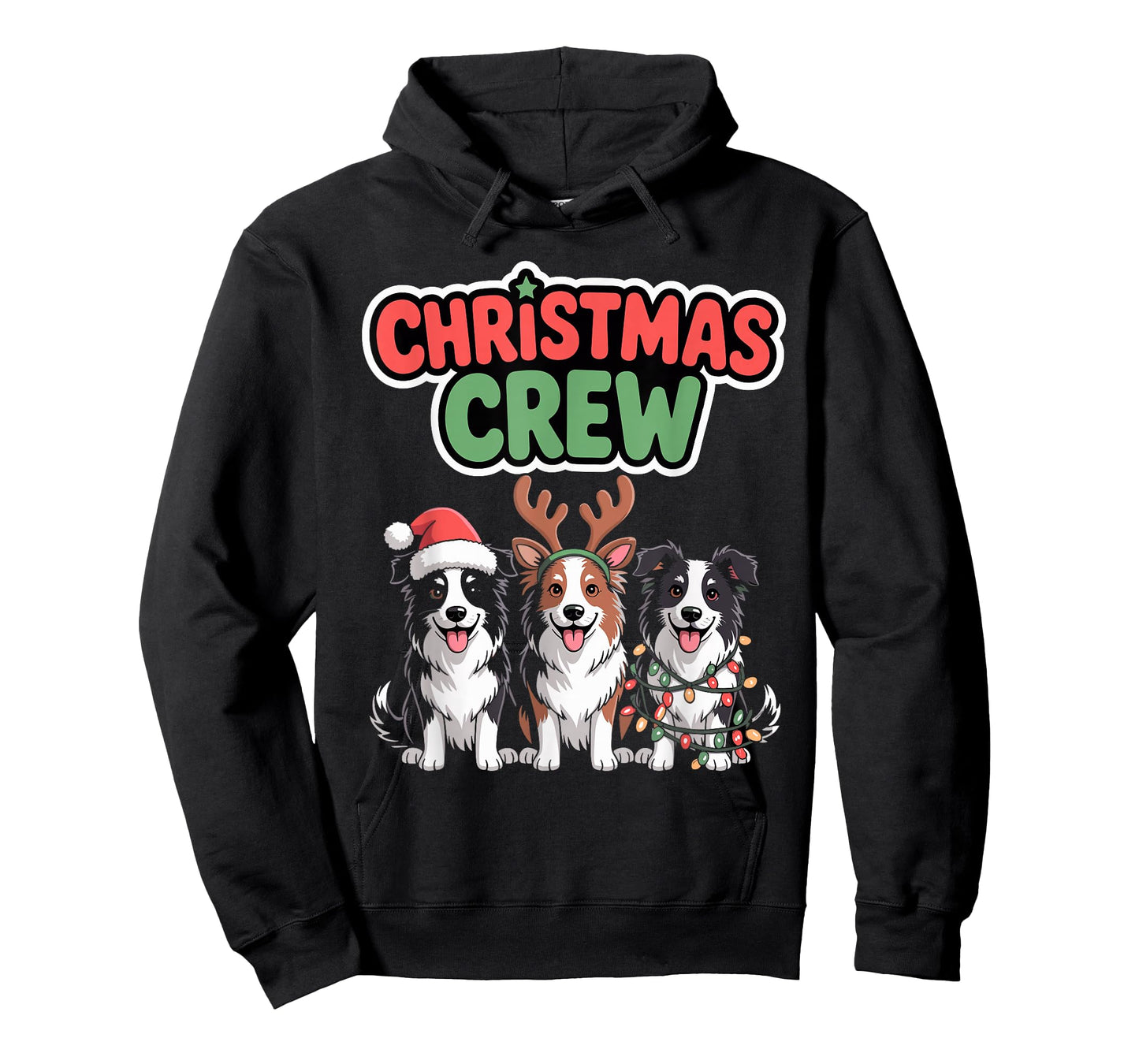 Christmas Crew Xmas Puppy Dog Funny Christmas Border Collie T-Shirt