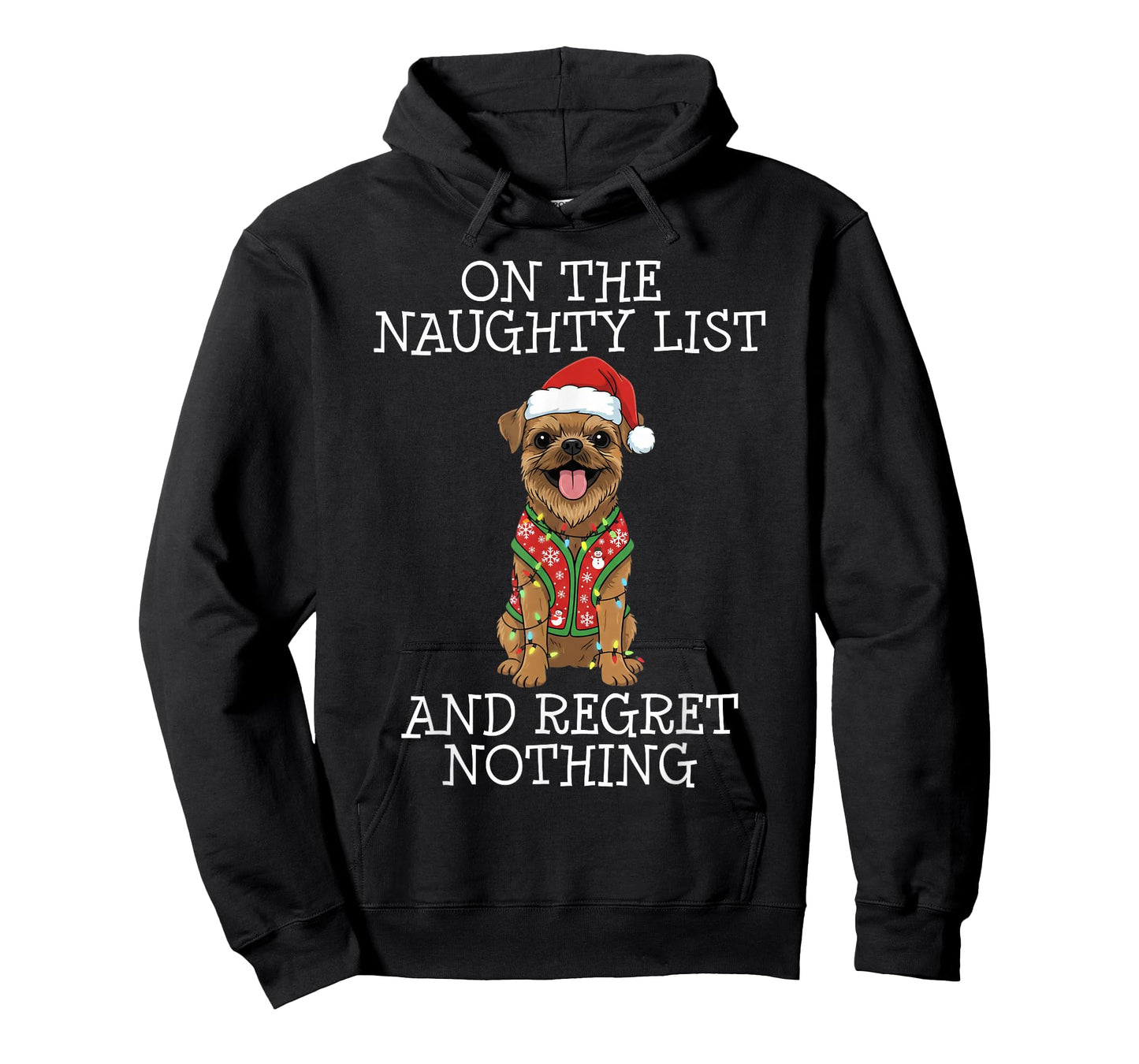 Funny Christmas Brussels Griffon Naughty List T-Shirt
