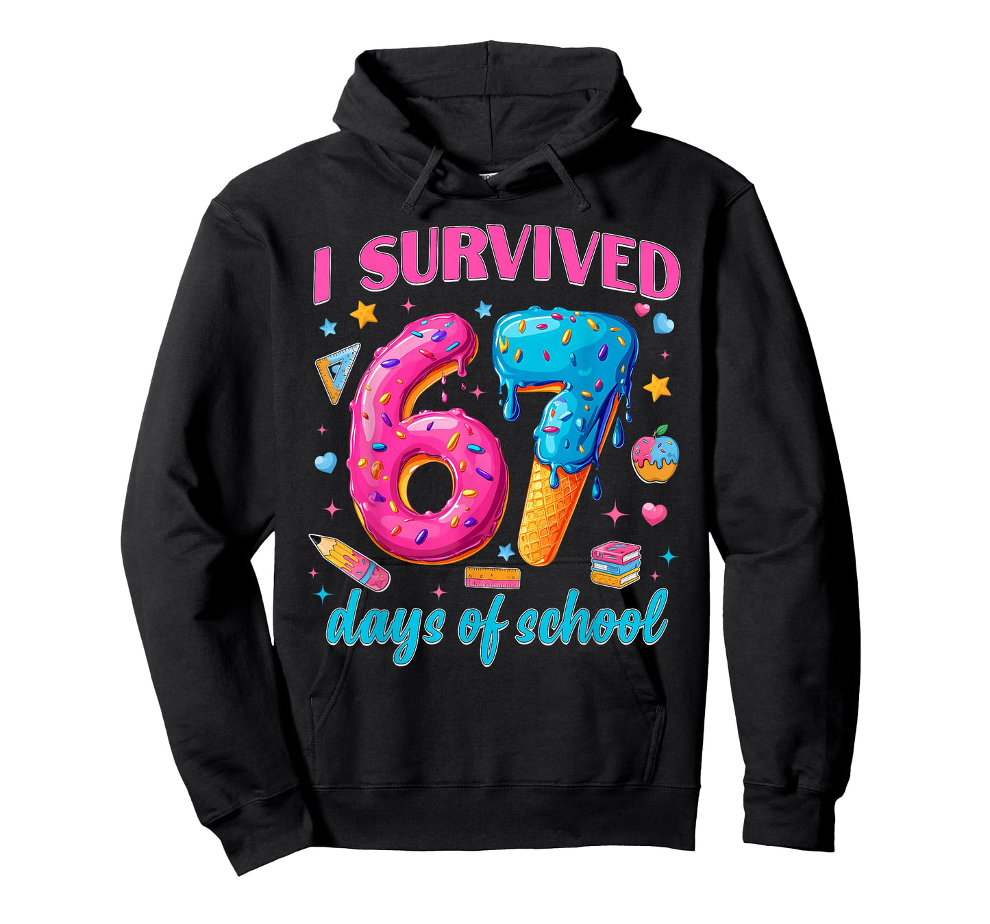 67 Days of School I Survived Teachers Students 100th Days T-Shirt