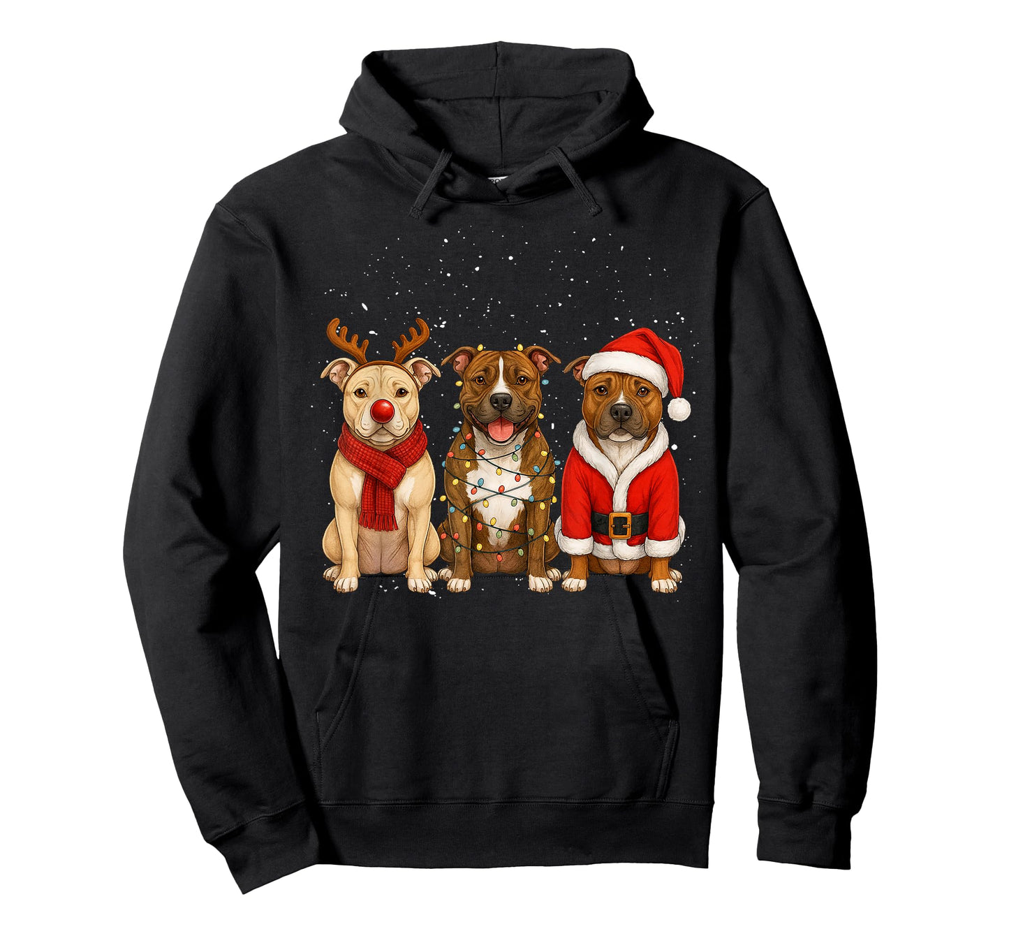 Pitbull Christmas Reindeer Xmas Santa Pittie Dog mom Kids T-Shirt