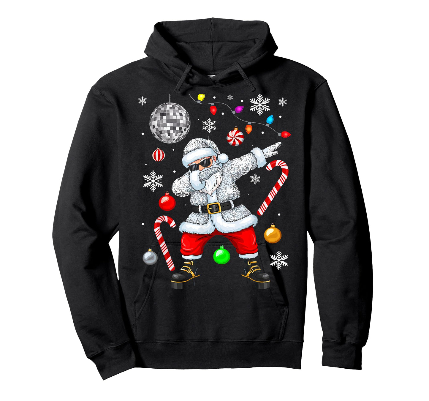 Dabbing Santa Christmas Disco Retro 70s 80s Vibes Hippie T-Shirt