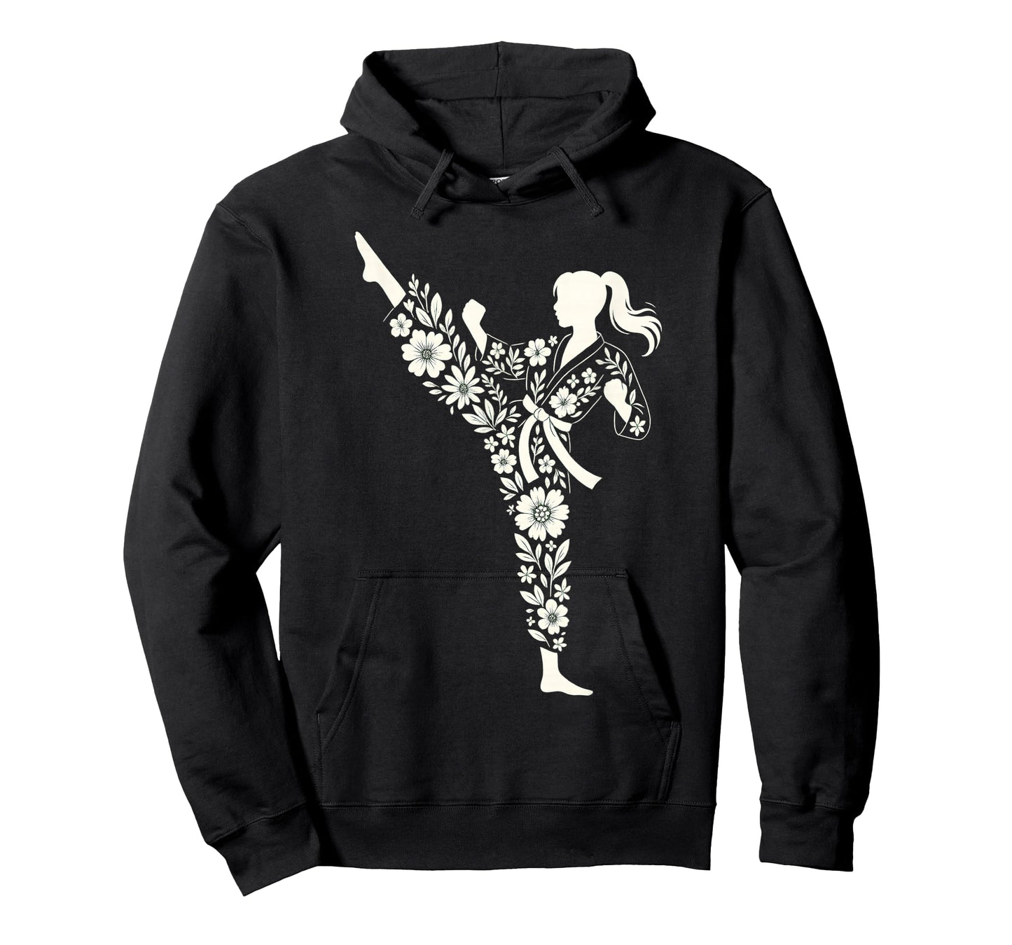 Taekwondo Girl Floral Martial Arts Kids Women Girls Karate T-Shirt