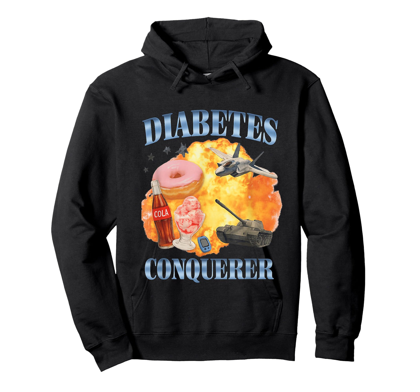 Diabetes Conqueror Funny Gen Z Brainrot Raunchy Meme Satire T-Shirt