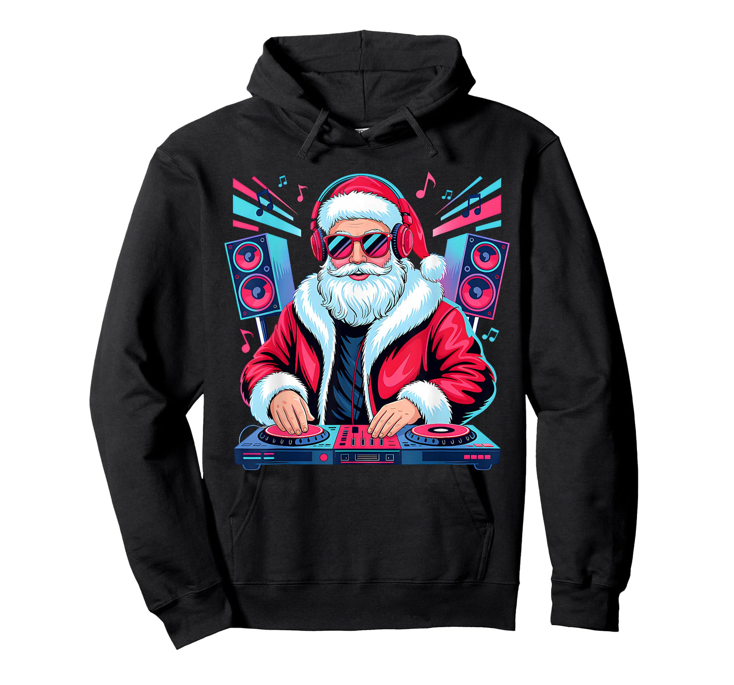 Christmas Santa DJ Turntable Music Lover Funny Xmas Pajamas T-Shirt