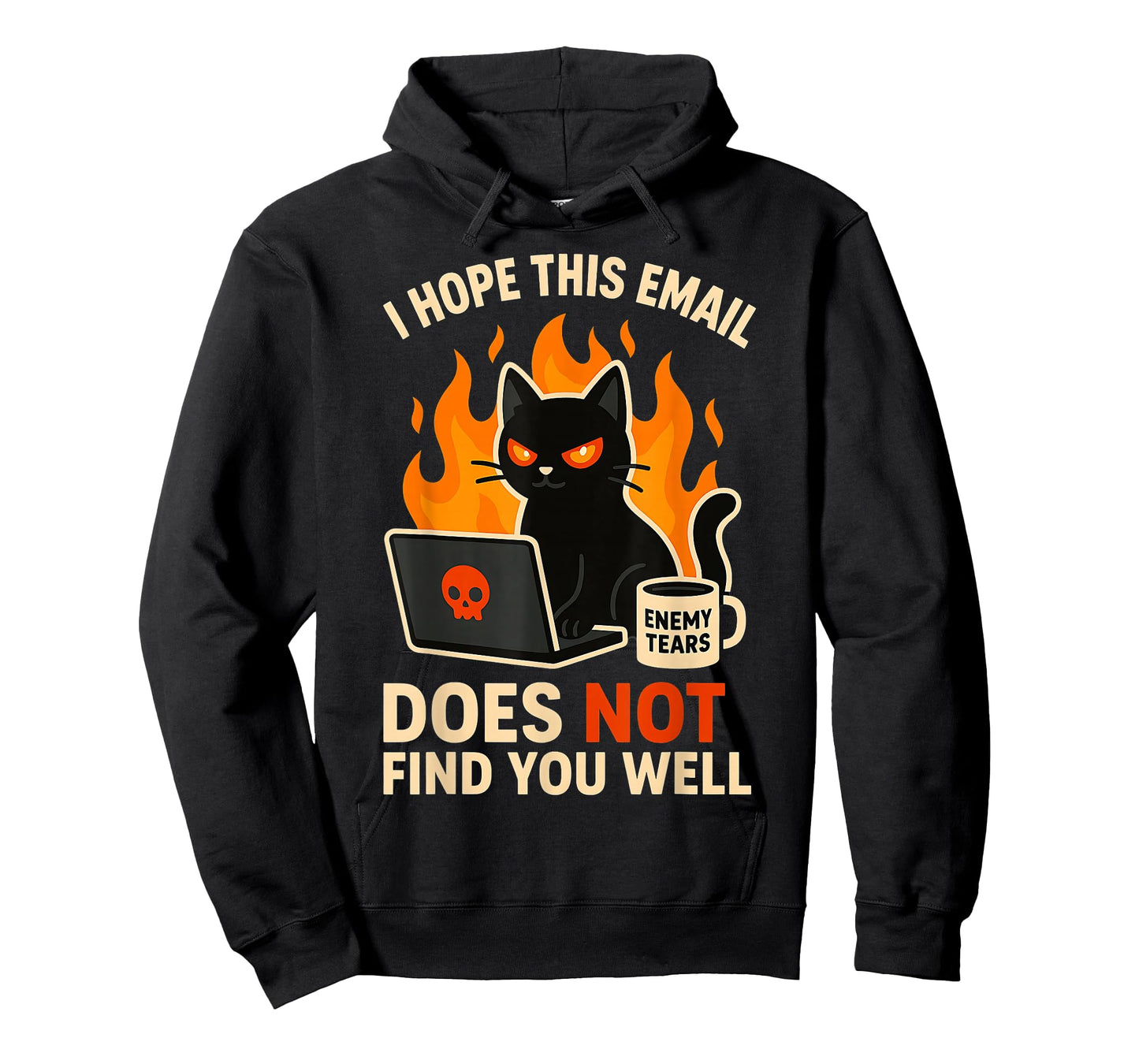 Sarcastic Office Work Email Humor Cat Coffee Funny Graphic T-Shirt