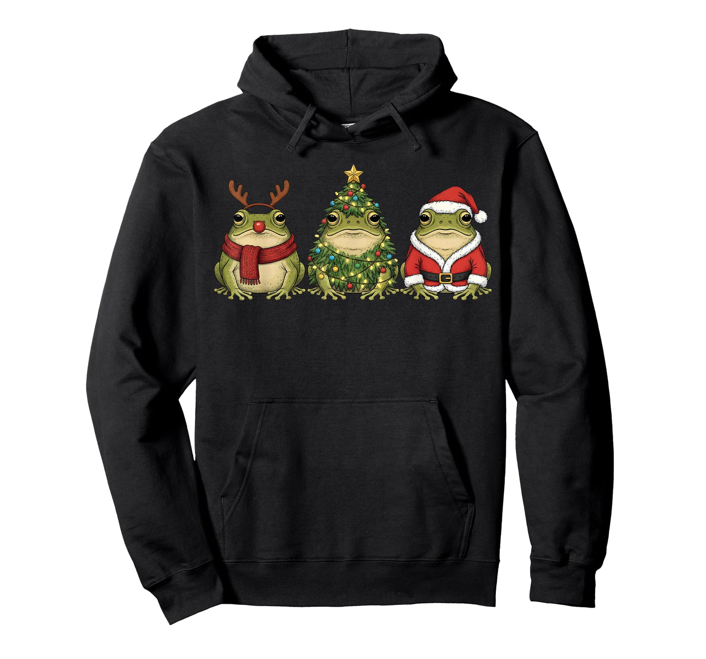 Retro Christmas Desert Rain Frog Santa Reindeer T-Shirt