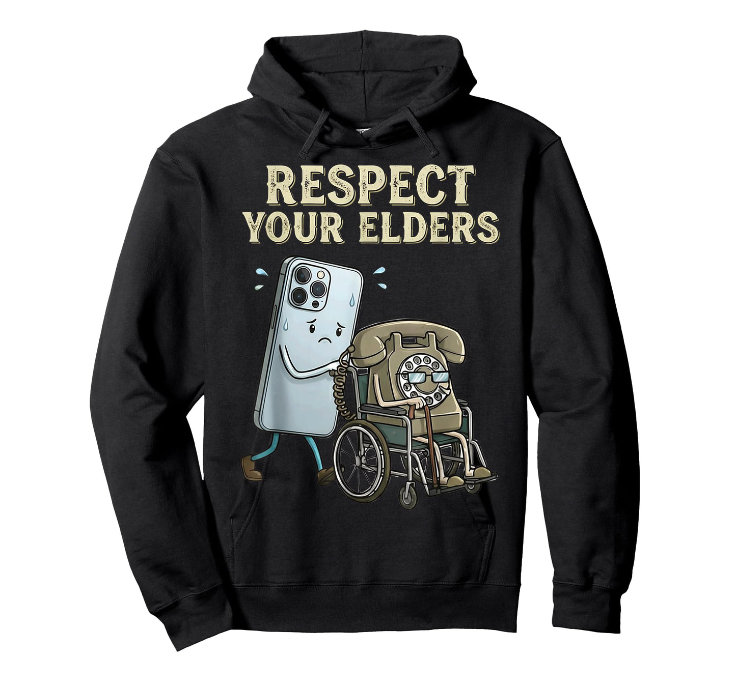 Respect Your Elders Retro Smartphone Technology Humor T-Shirt