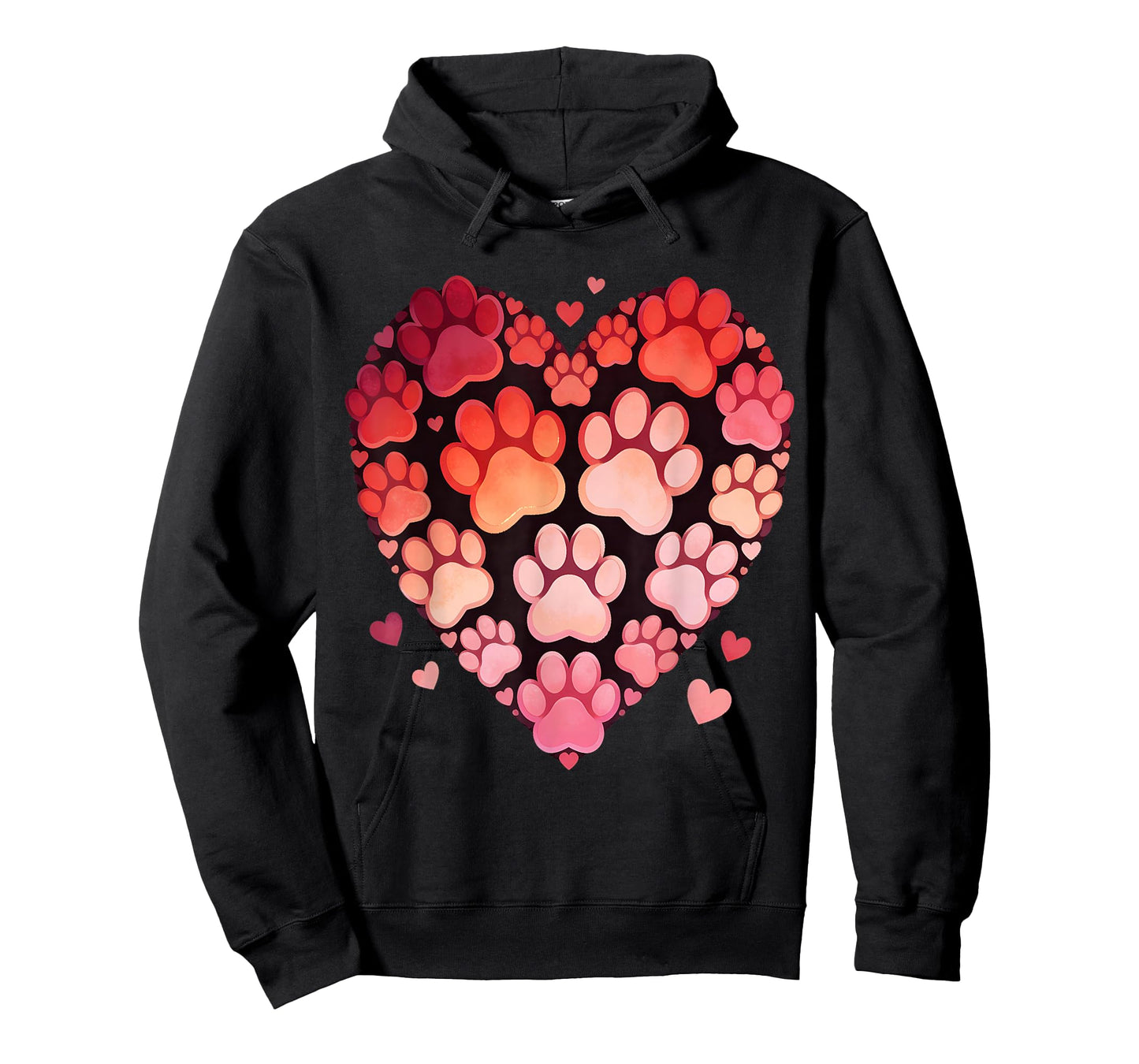 Hearts Cute Paw Valentine Dog and Happy Valentines Cat Lover T-Shirt