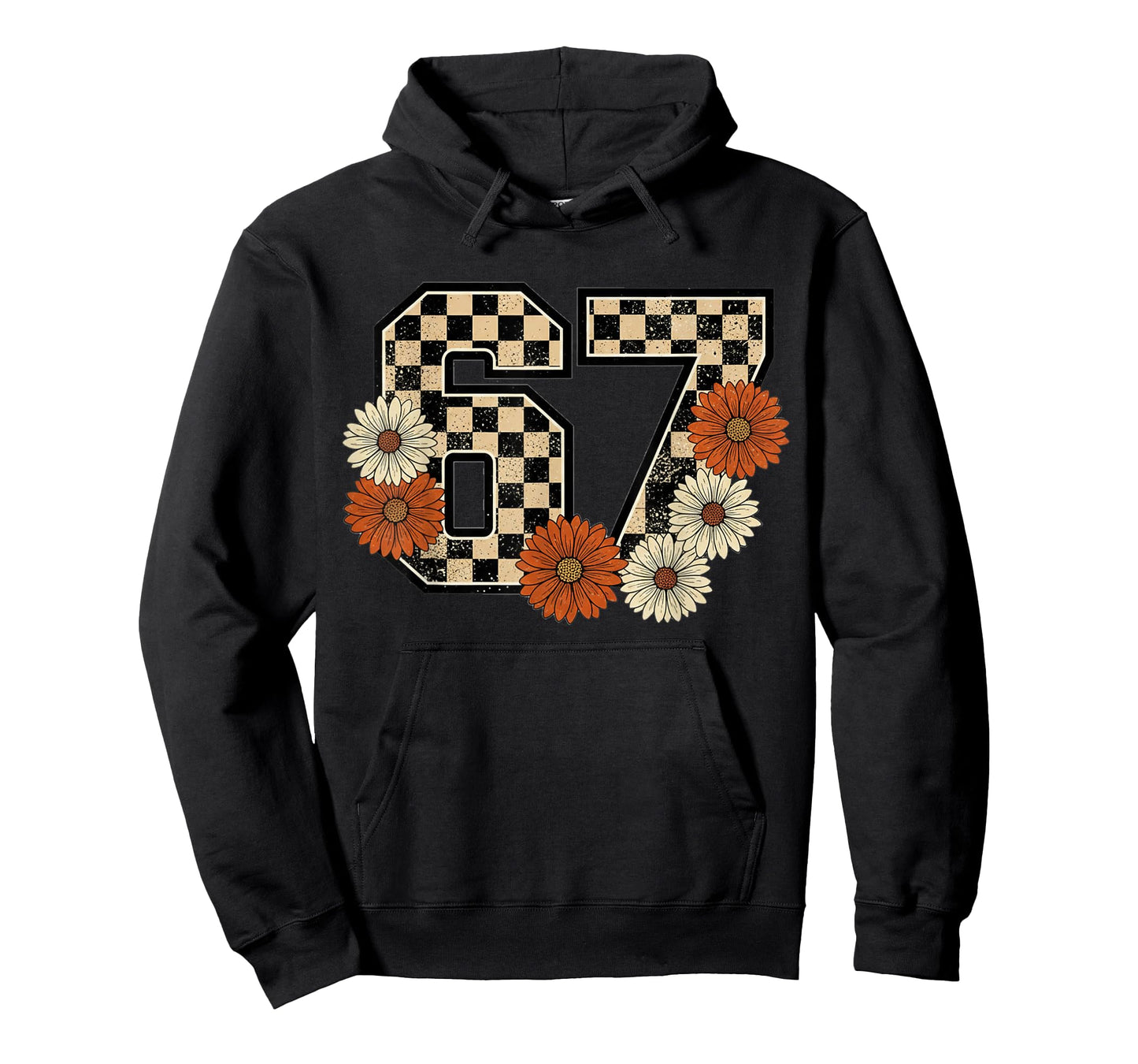 6 7 Retro Fall Meme Checkerboard Tee Haunted by 67 Six Seven T-Shirt