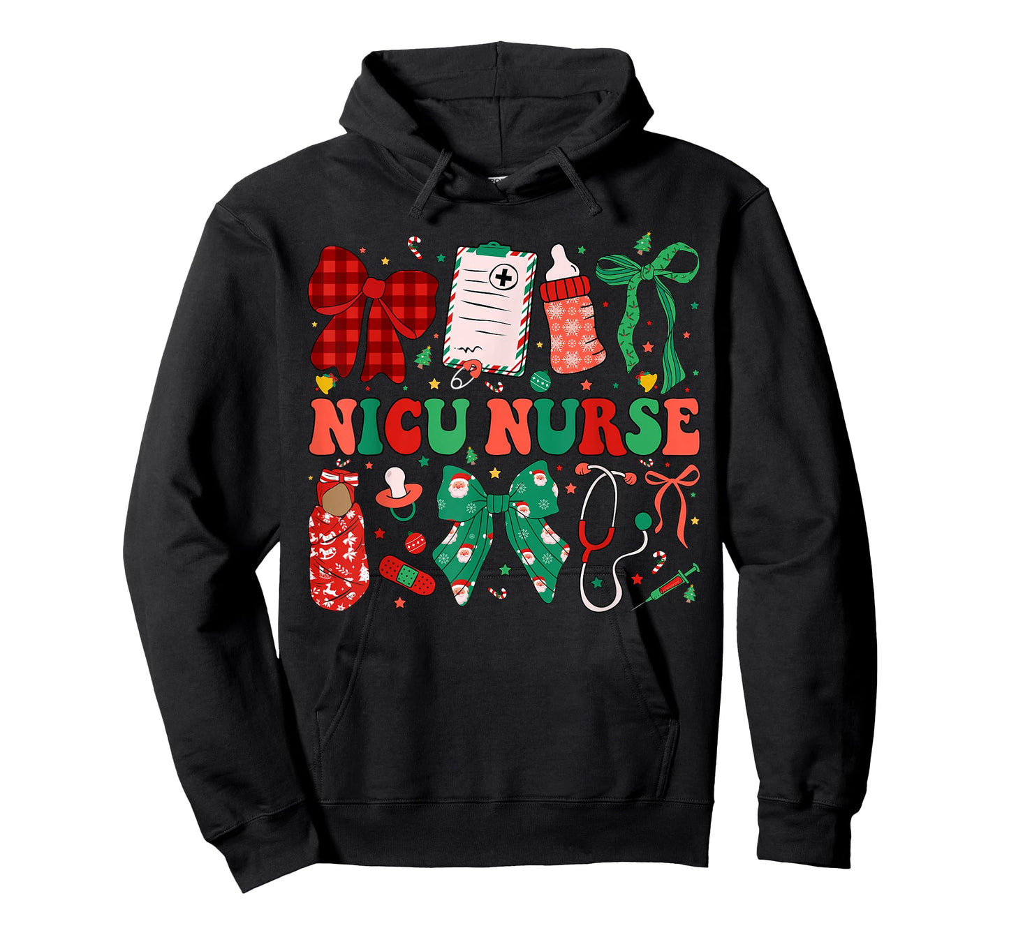 Neonatal Intensive Care Unit Coquette NICU Nurse Christmas T-Shirt