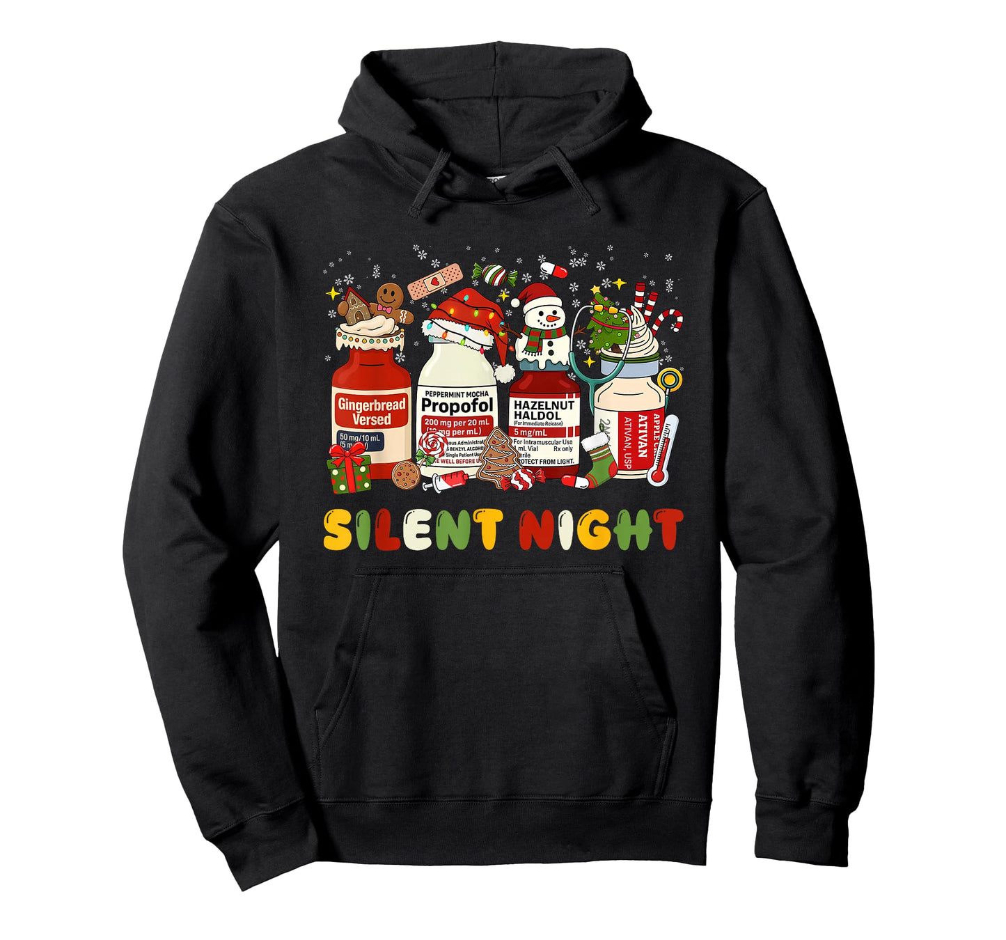 Funny Santa Propofol Silent Night ICU Nurses Merry Christmas T-Shirt