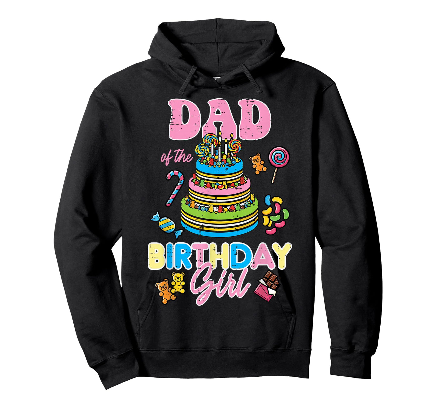 Dad of Birthday Girl Cake Bday Party Family Matching Men T-Shirt