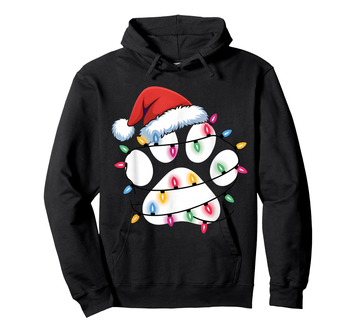 Dog Paw Print Christmas Funny Santa Puppy Women Men Girls T-Shirt