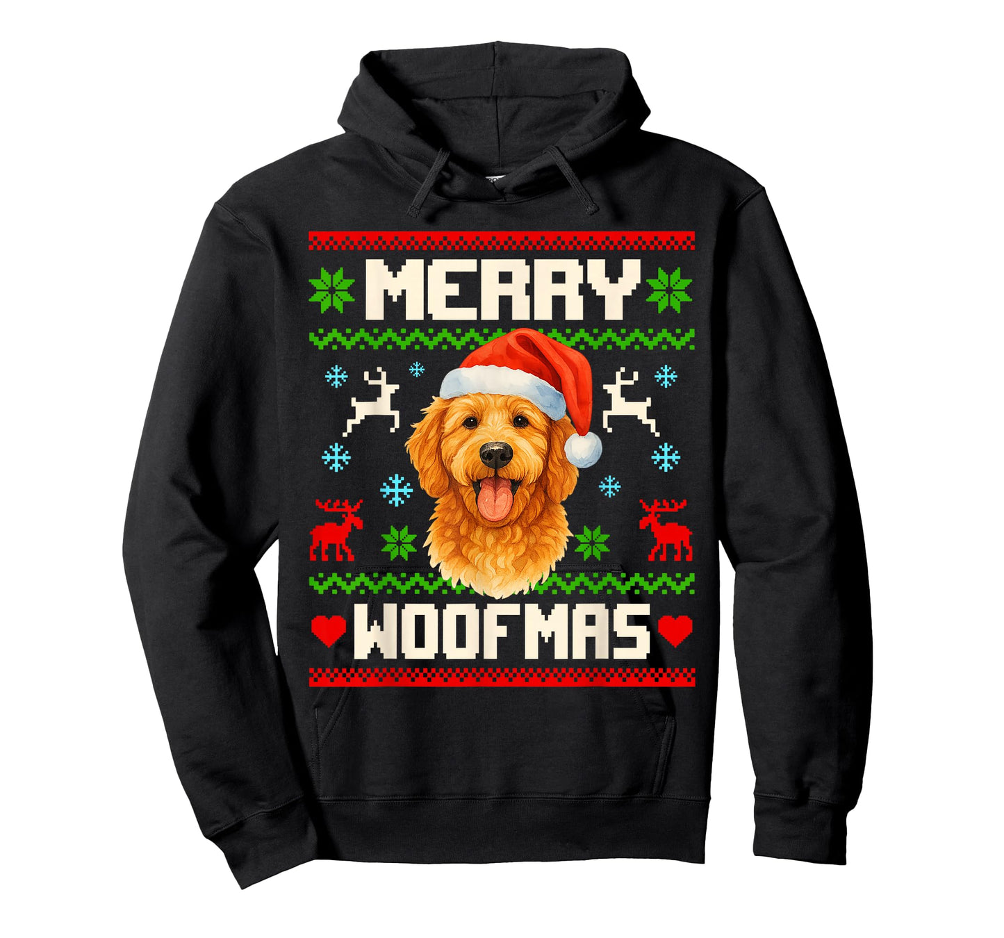 Goldendoodle Dog Christmas Ugly Sweater Pet Dog Lover Xmas T-Shirt