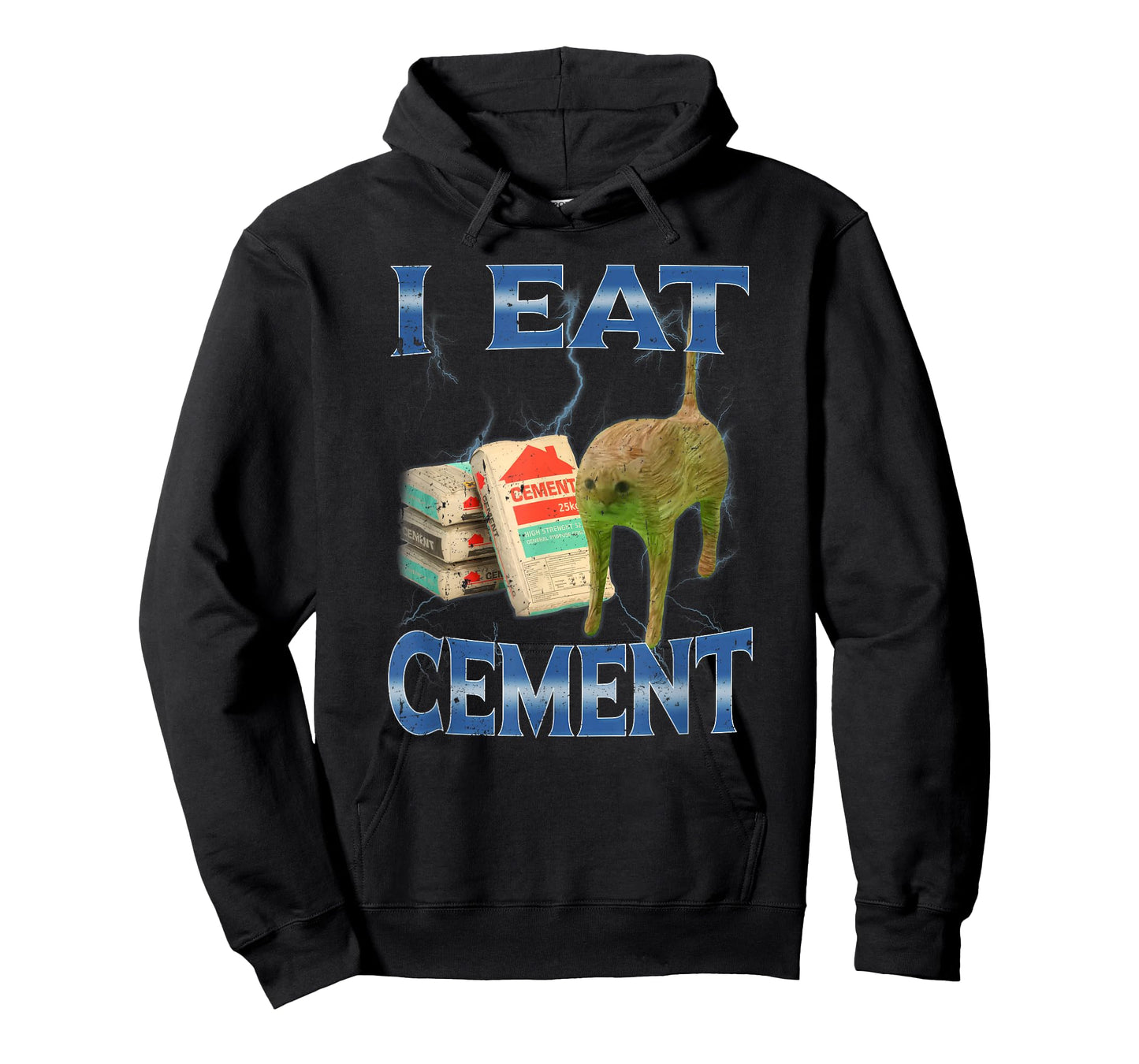 I Eat Cement Bag Cursed Cat Meme Brainrot T-Shirt