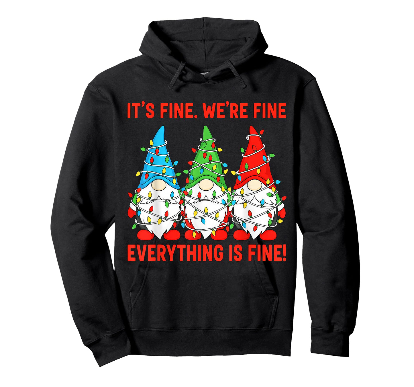 It's Fine Everything is Fine Gnome Teacher Christmas T-Shirt