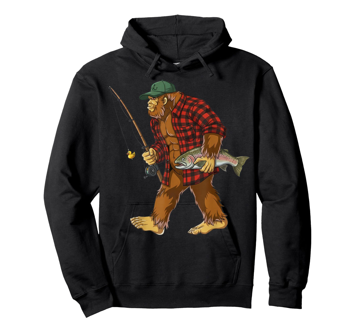 Funny Bigfoot Fishing Sasquatch Adventure Outdoor T-Shirt