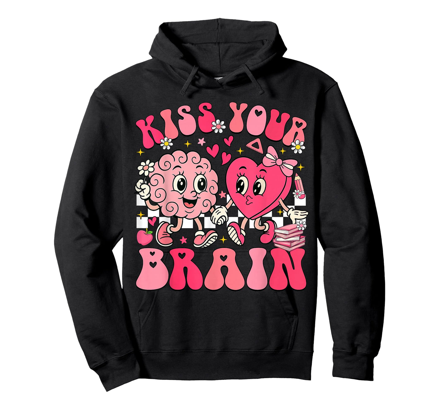 Kiss Your Brain Retro Valentines Day Teacher Squad Heart Kid T-Shirt