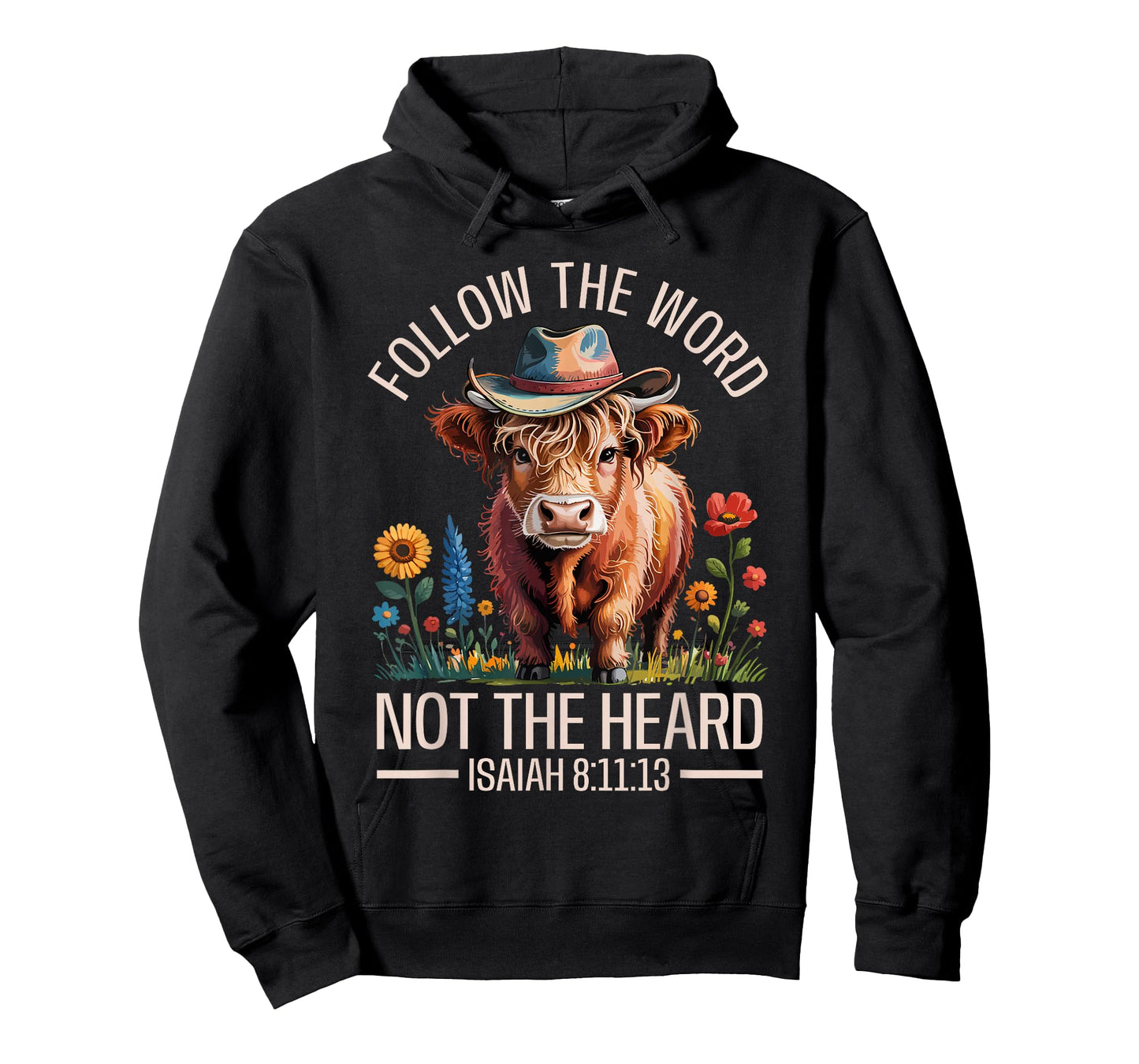 Follow The Word Not The Herd Christian Western Highland Cow T-Shirt