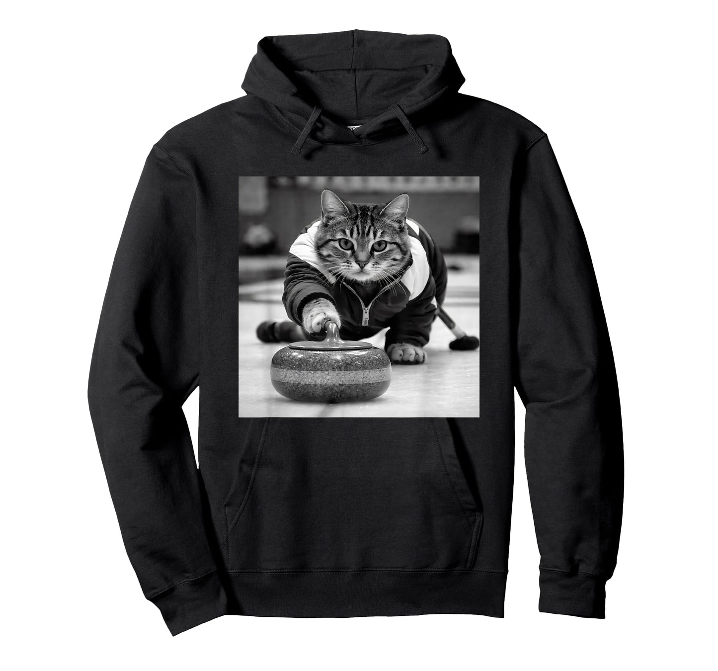 Funny Cat Sports Winter Curling Vintage Games Cats Lover T-Shirt