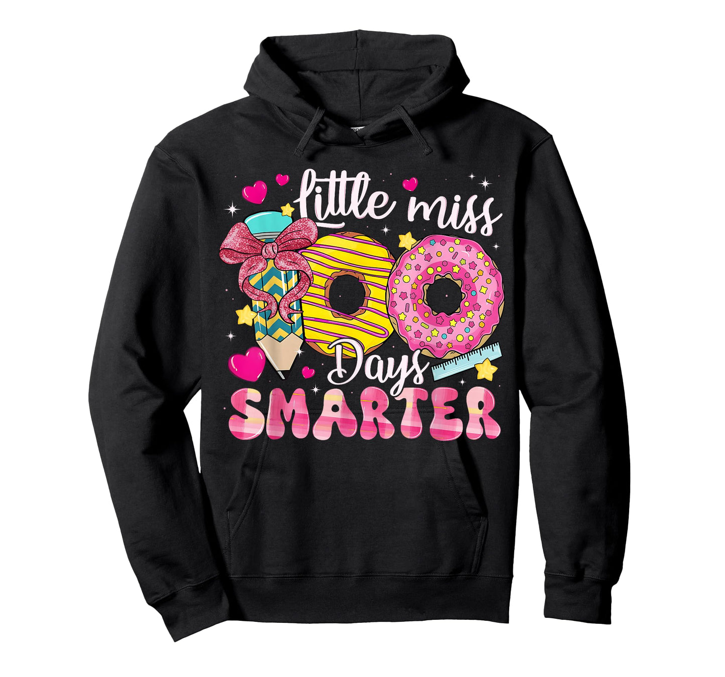 Little Miss 100 Days Smarter Donut 100th Day of School Girl T-Shirt