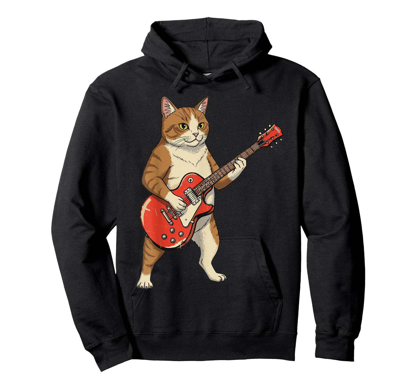 Guitar Cat Rock Music Funny Animal Lover Men Women Kids T-Shirt
