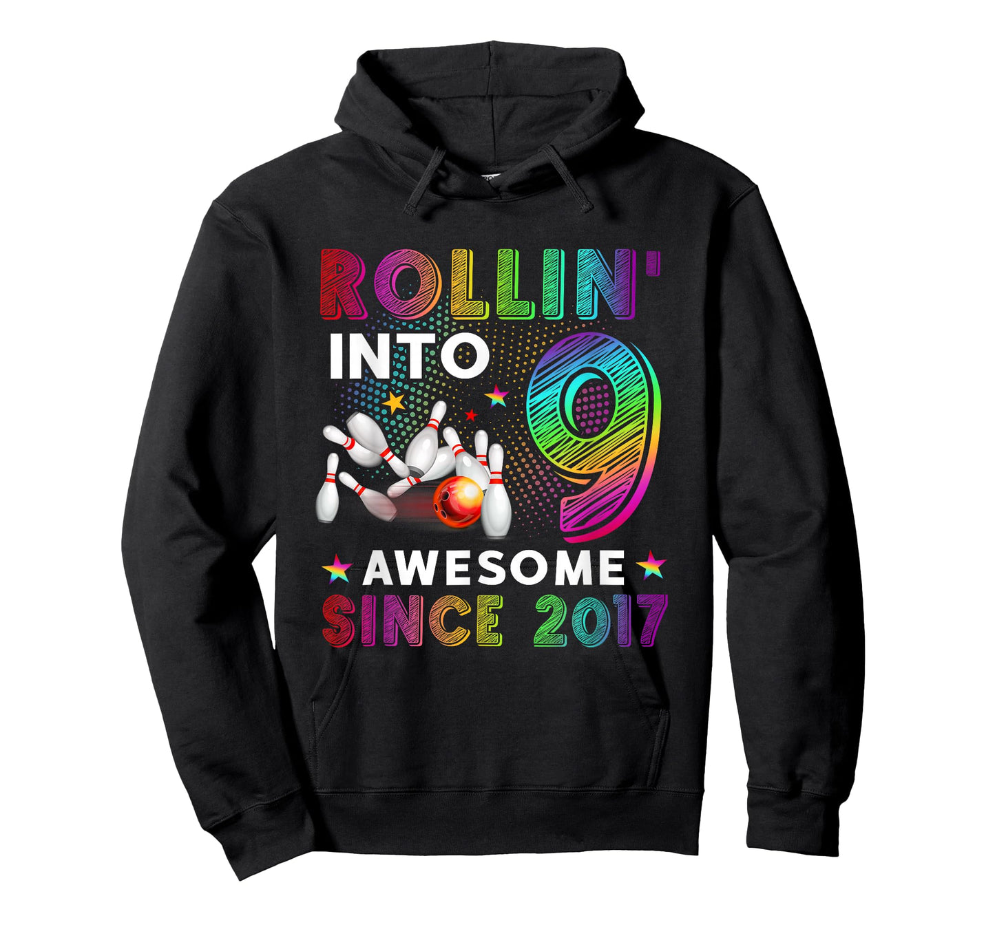 Rollin' into 9 Awesome 2017 Roller Skating 9th Birthday T-Shirt