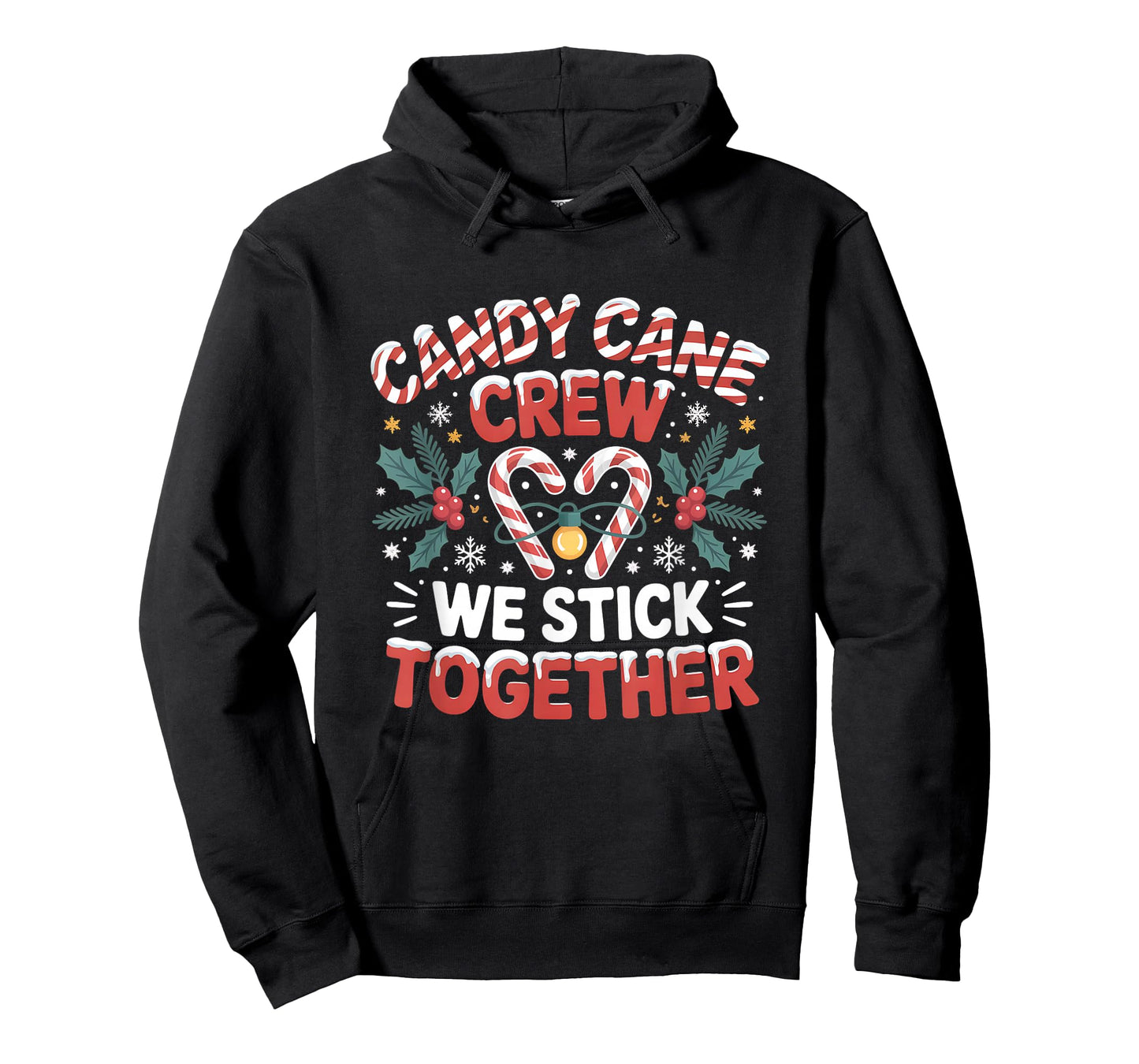 Candy Cane Crew We Stick Together Christmas Xmas Design T-Shirt