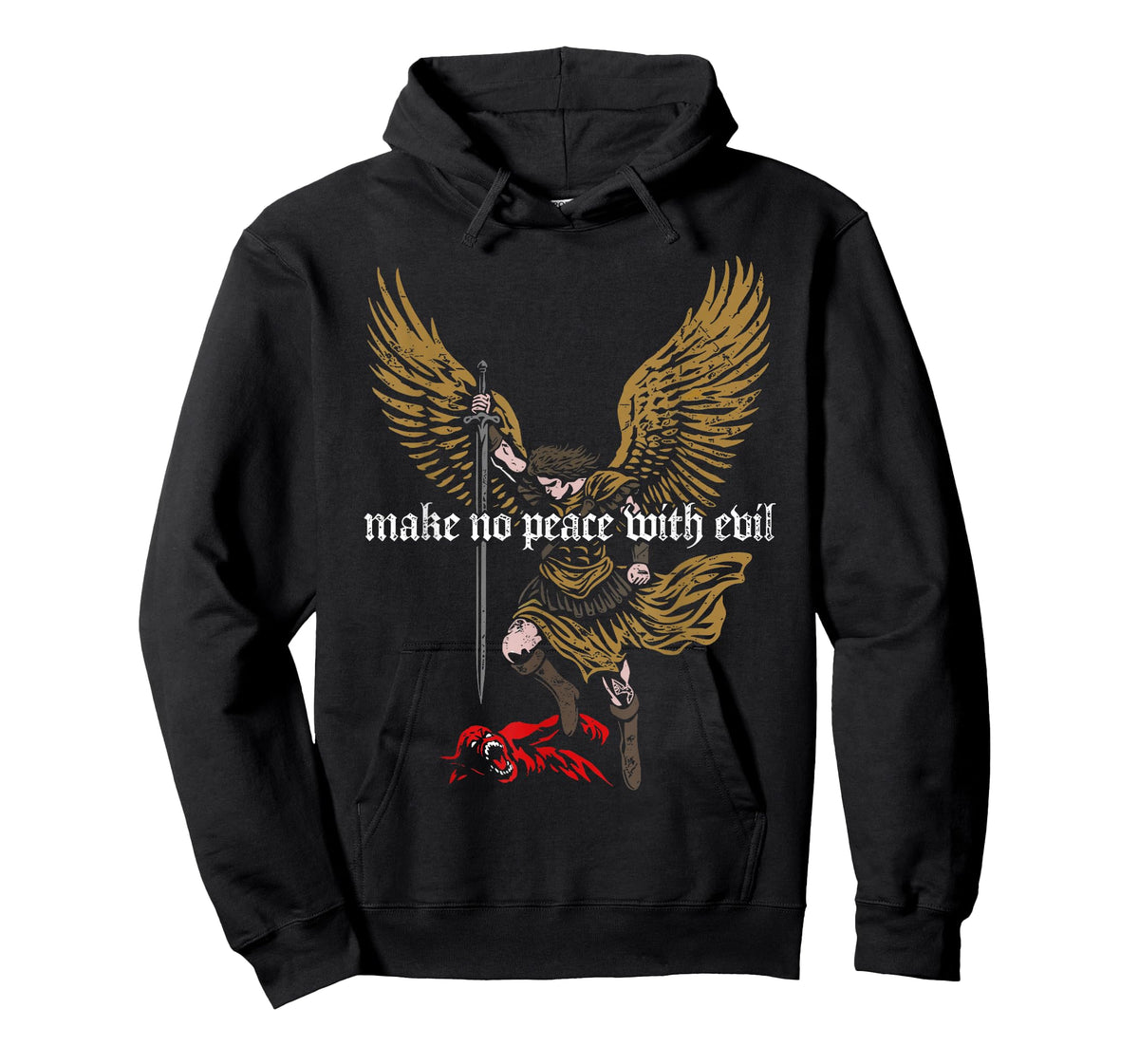 Make No Peace with Evil Archangel Michael Design T-Shirt